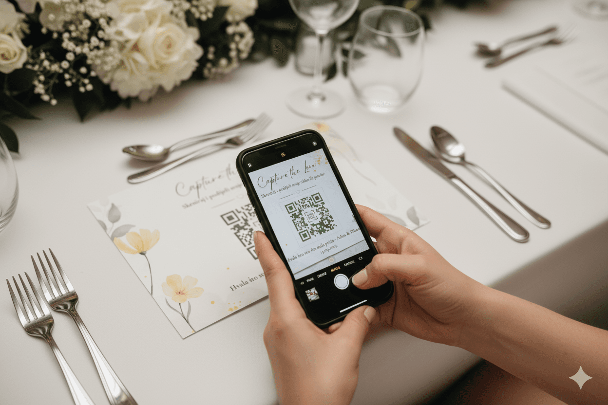 QR scannen - MemoriesQR digital wedding guestbook